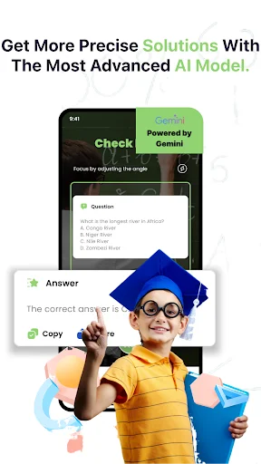 Gemini-powered AI math solver delivering precise solutions for complex equations with instant answers and copy functionality