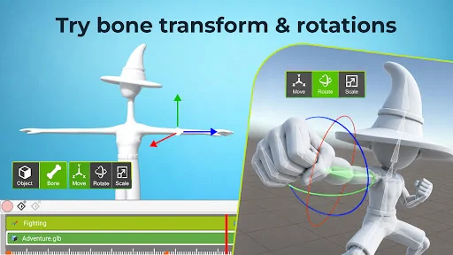 Bone transform and rotation tools for advanced 3D character animation manipulation