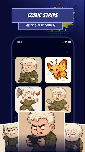 Comic strips templates feature enabling quick and easy AI-powered comic creation and design functionality
