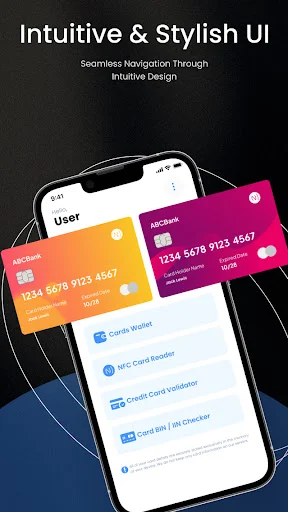 Intuitive mobile wallet interface displaying colorful credit cards with seamless navigation and card management features