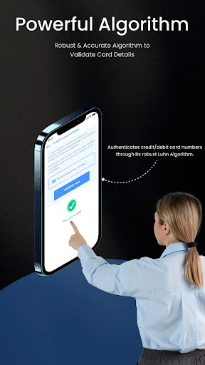 Powerful card validation algorithm screen showing authentication process with user interaction for secure NFC transactions