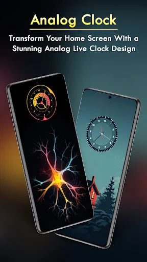 Analog Clock wallpaper designs with stunning analog clock faces and artistic landscape backgrounds