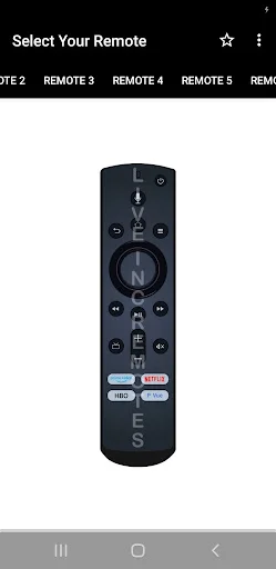 CCN Remote Control app Remote 4: Remote interface with Netflix and Prime Video buttons for STB streaming control