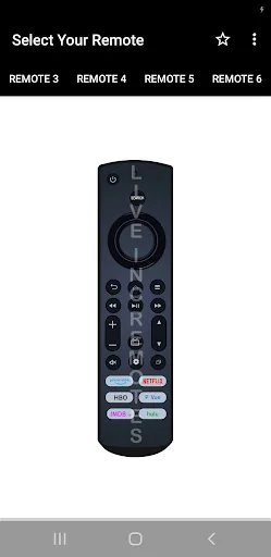 CCN Remote Control app Remote 5: Digital remote with navigation pad and streaming service buttons for STB operation