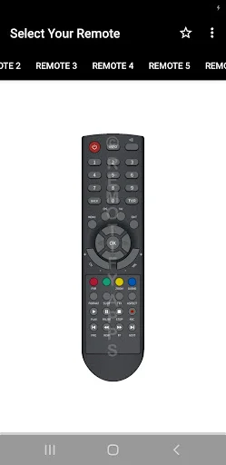 Remote 4 selection for Den Control app: Advanced STB remote with circular navigation dial and multi-colored control buttons