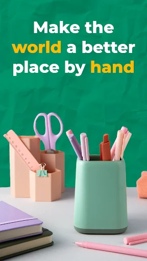 DIY craft supplies and tools collection including scissors, markers, paint, and materials for hands-on crafting