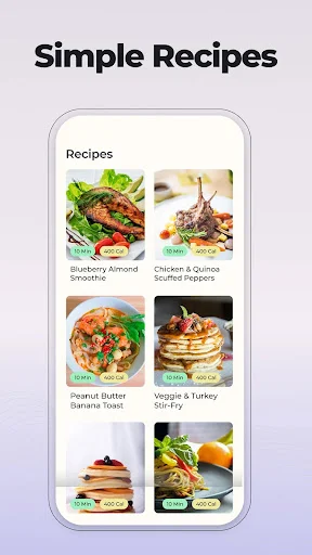 Dr Cal recipe collection featuring healthy meal ideas: smoothies, chicken quinoa, pancakes, and veggie stir-fry dishes