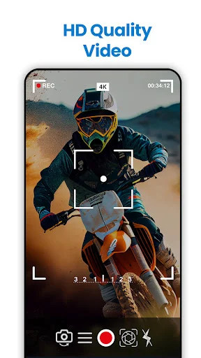 G PRO Camera HD quality video recording of extreme sports with 4K resolution and professional filming interface controls