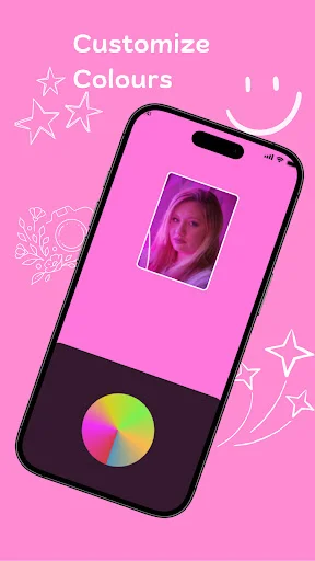 Customize Colors tutorial with selfie portrait and circular color wheel for personalized lighting effects