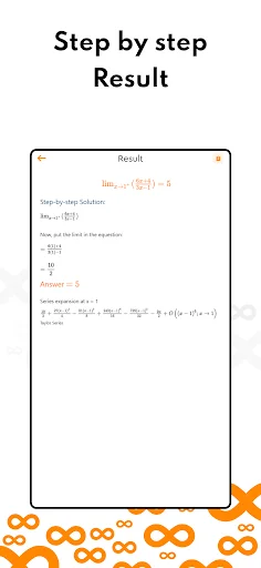 Step-by-step limit solution display showing detailed calculation process with mathematical steps and final answer result for multivariable equation