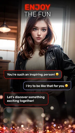 Mila virtual dating simulator showing flirty conversation with AI girlfriend character and romantic dialogue choices