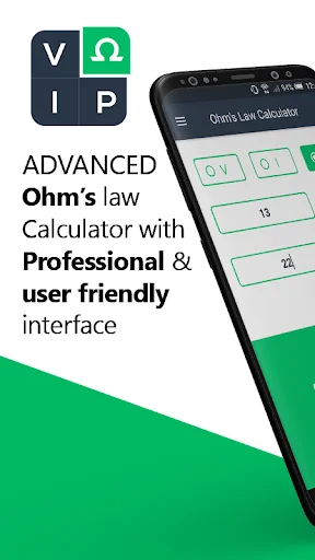 Ohms Law Calculator app logo and branding showcasing professional advanced interface design