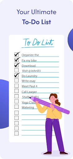 Task checklist with completed and unchecked items for tracking progress and organizing daily activities in one place