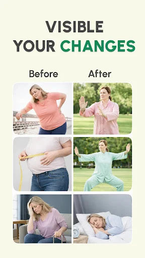 Before and after transformation results displaying visible progress from consistent tai chi practice