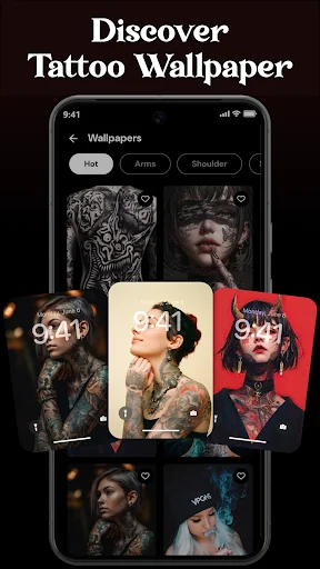 Discover Tattoo Wallpaper gallery filtered by Hot, Arms, and Shoulder categories with artistic designs