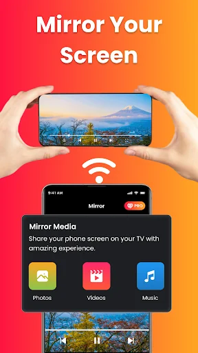 Fire Remote screen mirroring feature enabling users to mirror phone photos, videos, and music content directly to Fire TV
