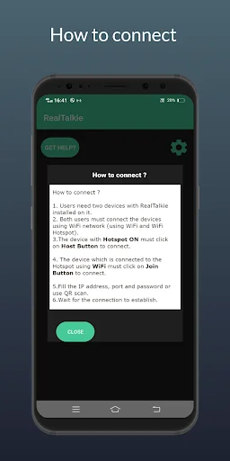 Step-by-step setup instructions for P2P walkie talkie offline communication between two devices