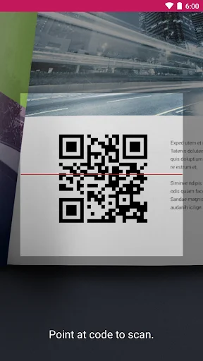 QR code scanner screen in WalletPasses app with 'Point at code to scan' prompt for adding new digital passes